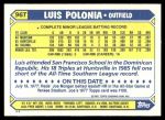 1987 Topps Traded #96 T Luis Polonia  Back Thumbnail