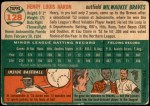 1954 Topps #128 Hank Aaron Back Thumbnail