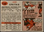 1957 Topps #138 Johnny Unitas Back Thumbnail
