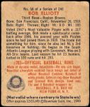 1949 Bowman #58  Bob Elliott  Back Thumbnail