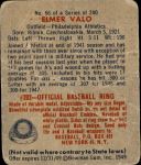 1949 Bowman #66  Elmer Valo  Back Thumbnail