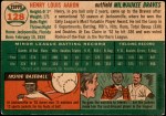 1954 Topps #128 Hank Aaron Back Thumbnail