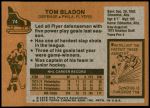 1975 Topps #74  Tom Bladon   Back Thumbnail