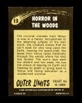 1964 Outer Limits #13   Horror in the Woods Back Thumbnail