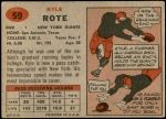 1957 Topps #59  Kyle Rote  Back Thumbnail