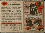 1957 Topps #79  J.C. Caroline  Back Thumbnail