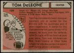 1980 Topps #129  Tom DeLeone  Back Thumbnail