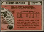 1980 Topps #443  Curtis Brown  Back Thumbnail