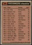 1980 Topps #282   -  Ricky Bell / Isaac Hagins / Cedric Brown / Mike Washington / Jeris White / Lee Roy Selmon Buccaneers Leaders & Checklist Back Thumbnail