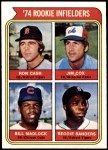 1974 Topps #600   -  Bill Madlock / Ron Cash / Jim Cox / Reggie Sanders Rookie Infielders Front Thumbnail