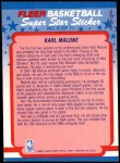 1988 Fleer Stickers #8  Karl Malone  Back Thumbnail