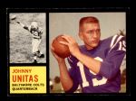 1962 Topps #1  Johnny Unitas  Front Thumbnail