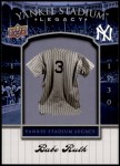 2008 Upper Deck Yankee Stadium Legacy #1  Babe Ruth  Front Thumbnail