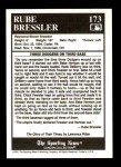 1991 Conlon #173   -  Rube Bressler Story Back Thumbnail