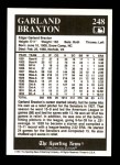 1991 Conlon #248  Garland Braxton  Back Thumbnail