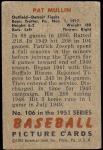 1951 Bowman #106  Pat Mullin  Back Thumbnail