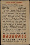 1951 Bowman #199  Sheldon Jones  Back Thumbnail
