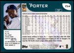 2001 Topps Traded #54 T Bo Porter  Back Thumbnail