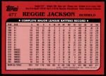 2001 Topps Traded #104 T  -  Reggie Jackson 82  Back Thumbnail