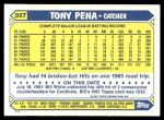 1987 Topps Traded #95 T Tony Pena  Back Thumbnail