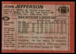 1983 Topps #80  John Jefferson  Back Thumbnail