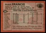 1983 Topps #166  Russ Francis  Back Thumbnail