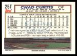 1992 Topps Traded #25 T Chad Curtis  Back Thumbnail