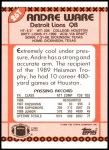 1990 Topps Traded #26 T Andre Ware  Back Thumbnail