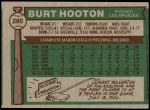 1976 Topps #280  Burt Hooton  Back Thumbnail