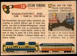 1955 Topps Rails & Sails #12   Steam Turbine Locomotive Back Thumbnail