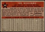 1958 Topps #485   -  Ted Williams All-Star Back Thumbnail