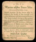 1933 Goudey Indian Gum #6   Sioux Tribe  Back Thumbnail