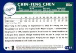 2003 Topps Traded #125 T  -  Chin-Feng Chen Prospect Back Thumbnail