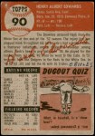 1953 Topps #90  Hank Edwards  Back Thumbnail