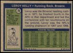 1972 Topps #70  Leroy Kelly  Back Thumbnail