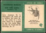 1966 Philadelphia #195   -  Sonny Jurgensen / Dan Lewis Washington Redskins  Back Thumbnail