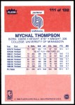 1986 Fleer #111  Mychal Thompson  Back Thumbnail