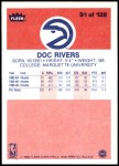 1986 Fleer #91  Doc Rivers  Back Thumbnail