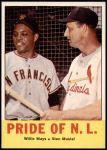 1963 Topps #138   -  Willie Mays / Stan Musial Pride of NL   Front Thumbnail