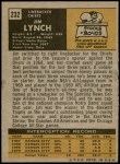 1971 Topps #232  Jim Lynch  Back Thumbnail