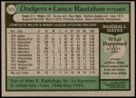 1979 Topps #373  Lance Rautzhan  Back Thumbnail