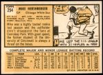 1963 Topps #254  Mike Hershberger  Back Thumbnail