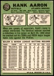 1967 Topps #250  Hank Aaron  Back Thumbnail
