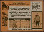1975 Topps #21  Bob Paradise  Back Thumbnail