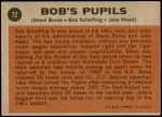 1962 Topps #72   -  Steve Boros / Bob Scheffing / Jake Wood Bob's Pupils Back Thumbnail