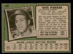 1971 Topps #430  Wes Parker  Back Thumbnail