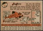1958 Topps #182  Joe Caffie  Back Thumbnail