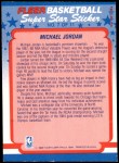 1988 Fleer Stickers #7  Michael Jordan  Back Thumbnail
