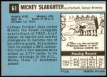 1964 Topps #61  Mickey Slaughter  Back Thumbnail
