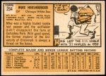 1963 Topps #254  Mike Hershberger  Back Thumbnail